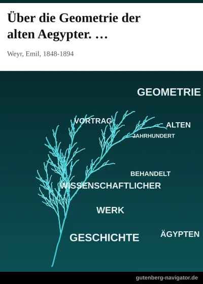 Cover von Über die Geometrie der alten Aegypter. Vortrag, gehalten in der feierlichen Sitzung der Kaiserlichen Akademie der Wissenschaften am 29. Mai 1884.