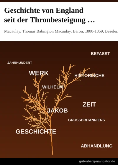 Cover von Geschichte von England seit der Thronbesteigung Jakob's des Zweiten. Erster Band enthaltend Kapitel 1 und 2