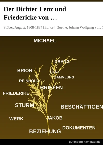 Cover von Der Dichter Lenz und Friedericke von Sesenheim Aus Briefen und gleichzeitigen Quellen; nebst Gedichten und Anderm von Lenz und Göthe