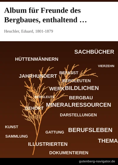 Cover von Album für Freunde des Bergbaues, enthaltend eine Folge von vierzehn bildlichen Darstellungen aus dem Berufsleben des Berg- und Hüttenmannes.