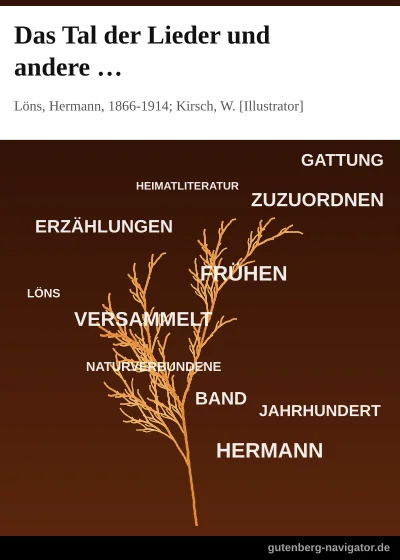 Cover von Das Tal der Lieder und andere Schilderungen
