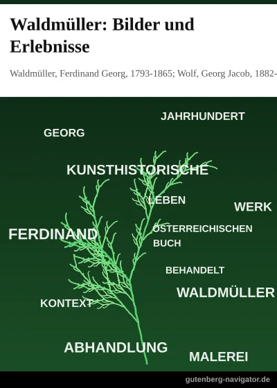 Cover von Waldmüller: Bilder und Erlebnisse