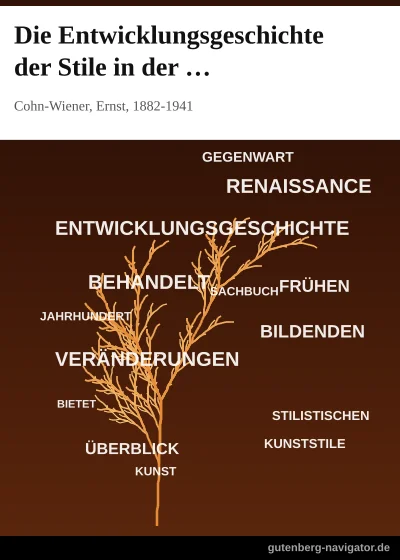 Cover von Die Entwicklungsgeschichte der Stile in der bildenden Kunst. Zweiter Band.: Von der Renaissance bis zur Gegenwart