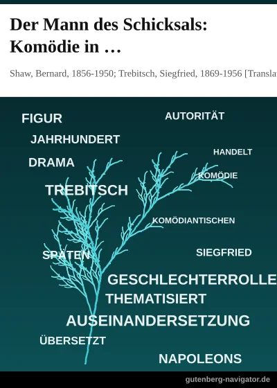 Cover von Der Mann des Schicksals: Komödie in einem Akt